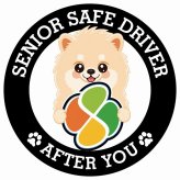カーサイン 高齢者マーク SENIOR SAFE DRIVER ポメラニアン ステッカー シール 直径13cm 肉球 日本製 車