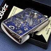 ZIPPO ライター アーマー ジッポ マーメイド ラグーン シルバー×グリッターブルー 鏡面 Mermaid Lagoon スワロフスキー かっこいい おしゃれ メンズ ギフト 動画有り プレゼント