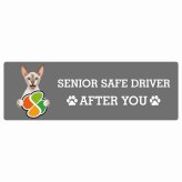 カーサイン 高齢者マーク SENIOR SAFE DRIVER コーニッシュレックス ステッカー シール 長方形 15x5cm 肉球 日本製 車