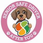 カーサイン 高齢者マーク SENIOR SAFE DRIVER ワイヤーヘアードダックスフンド ステッカー シール 直径13cm 肉球 日本製 車