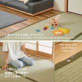 夏ラグ 夏用カーペット 洗える い草風 カーペット 四条 江戸間 4.5帖 4.5畳 PP ラグ ビニール風 上敷き ござ 畳の保護