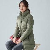 ダウンコート レディース 軽量 4WAY ストレッチ生地 ダウン90% Filomo スタンドカラー カーキグレー 9号/11号 秋冬 暖かい 50代 40代 30代 ギフト プレゼント 7F (08000154r)