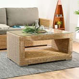 アウトドアテーブル 110cm幅 ナチュラル シンセティックラタン コード ラタン調 テーブル 屋外 屋内 大型 耐候性 撥水性 耐久性 アウトドア キャンプ プールサイド ガーデン 庭 ベランダ テラス リゾート ベージュ 屋外テーブル ソファ 自宅 新生活