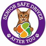 カーサイン 高齢者マーク SENIOR SAFE DRIVER アビシニアン マグネット 強力 直径13cm 肉球 日本製 車 ステッカー