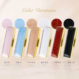 印鑑ケース はんこケース クロコ型押し 金枠 ＳＴクロコケース リニア肉池付 6色展開 10.5mm〜18mm対応 おしゃれ 高品質 贈り物