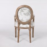 アームチェア ダイニングチェア フランス トワルドジュイ 生地 輸入 椅子 木製 布張り 輸入家具 フランス生地 アンティーク風 シャビーシック 洋風 アンティーク フランス家具 姫系 おしゃれ フレンチテイスト 新生活