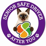 カーサイン 高齢者マーク SENIOR SAFE DRIVER スキフトイボブテイル マグネット 強力 直径13cm 肉球 日本製 車 ステッカー