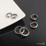ステンレス 定番 フープピアス シンプルピアス ゴールド シルバー 幅3mm 3サイズ プチプラ メタル 小さめ 細身 プレーン ノーマル セカンド つやつや 両耳2点 レディース 女性 イヤリング 金属アレルギー対応
