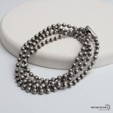 ステンレス 定番 ボールチェーンネックレス 燻し ヴィンテージ シンプルネックレス 幅2mm 40cm 45cm 50cm 55cm シルバー 細身 アンティーク グレー 人気 デイリー 普段使い 玉 球 お洒落 メンズ 男性 金属アレルギー対応