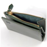 ベリーズヨーク　BELLIES YORK　コンパクト財布　二つ折り財布　BYTM1882GR　グリーン　緑色　ベジタブルタンニン　イタリアンレザー　牛革　”エイジングを楽しむ革小物”