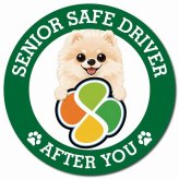 カーサイン 高齢者マーク SENIOR SAFE DRIVER ポメプー マグネット 強力 直径13cm 肉球 日本製 車 ステッカー