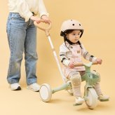 誕生日プレゼント GLOBBER グロッバー ラーニングトライク 3in1 プラスECO 三輪車 手押し棒付き トレーニングバイク キックバイク ペダルなし サドル高さ調整 フリーペダル 工具不要 再生プラスチック SGマーク EN71 体重20kgまで ココナッツ 男の子 女の子 お祝い ギフト