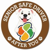 カーサイン 高齢者マーク SENIOR SAFE DRIVER ピットブル マグネット 強力 直径13cm 肉球 日本製 車 ステッカー
