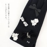 手袋 レディース かわいい おしゃれ カシミヤ 暖かい 冬 防寒 あったか スマホ対応 クマ くま リボン レース グローブ プレゼント【LALUICE ラルイス】