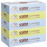 スコッティ ハンドタオル 100 スマートタイプ 5箱パック ペーパータオル 使い捨て キッチン 洗面所 掃除 衛生用品 2枚重ね パルプ 丈夫 まとめ買い