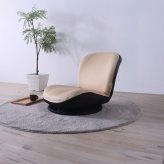 高座椅子 カム 回転式 リクライニング 完成品 360度回転 ブラック・ベージュ W52×D58~92×H52cm座面高15cm 座椅子 リクライニングチェア パーソナルチェア 肘付き ブラック ベージュ おしゃれ