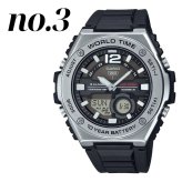 逆輸入限定 希少 カシオ 腕時計 メンズ アナデジ ブラック ブルー カーキグリーン CASIO 海外モデル 10年電池 100m防水 ワールドタイム ストップウォッチ タイマー アラーム スポーツ アウトドア プレゼント ギフト 収納ケース付き 男性 成人 卒業 入学