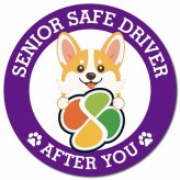 カーサイン 高齢者マーク SENIOR SAFE DRIVER コーギー マグネット 強力 直径13cm 肉球 日本製 車 ステッカー