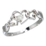 ダイヤモンドリング 指輪 ハート 透かし彫り デザイン 0.08ct K10 10金 ゴールド レディース ジュエリー アクセサリー 誕生日 記念日 プレゼント ギフト 9号