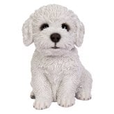置物 woobia ウービア 犬 ビション お座りビションフリーゼ 白 幅18.5cm ふわふわ 白い犬 リアル 本物そっくり イギリス生まれ 職人手彩色 縁起物 戌年 玄関 インテリア 新築祝い 引っ越し祝い 開店祝い 出産祝い 誕生日 お祝い ギフト プレゼント 犬好き ビションフリーゼ好き