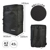 リュック Airwalk エアウォーク バックパック メンズ レディース 45L 大容量 リュックサック 大きい ボックス型 スクエア型 A4 A3 PC 収納 ポケット 部活 出張 旅行 通勤 通学 修学旅行 林間学校 2泊 3泊 アウトドア スポーツ ブランド シンプル 高校生 無地 黒 ブラック