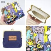 ムーミン ミニがま口 ポーチ 畳刺繍 海 部屋 S2341042 定形外 送料無料 小物入れ ミニポーチ 財布  がま口 コインケース カードケース ポケットティッシュ収納 コンパクト  Mini Metal clip type