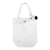 スヌーピー エコバッグ チャーム付き SNOOPY 折りたたみ コンパクト カラビナ付き 買い物バッグ サブバッグ トートバッグ ポーチ付き 持ち運び ふわふわ もこもこ マスコット ウッドストック チャーリーブラウン ジョークール キャラクター かわいい 女性 ギフト プレゼント