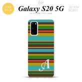 SC-51A SCG01 Galaxy S20 スマホケース ソフトケース ボーダー ターコイズ +アルファベット メンズ レディース nk-s20-tp702i