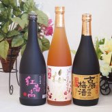 梅酒3本セット(古酒仕込み梅酒 紅南高梅酒20度(和歌山) 高千穂産梅使用熟成梅酒) 720ml×3本