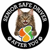 カーサイン 高齢者マーク SENIOR SAFE DRIVER ラパーマ ステッカー シール 直径13cm 肉球 日本製 車