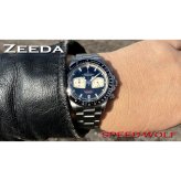 ジーダ ZEEDA スピードウルフ SPEED-WOLF PIANO BLACK 腕時計 メンズ メカニカルクォーツ クロノグラフ SPW-PBK