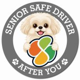 カーサイン 高齢者マーク SENIOR SAFE DRIVER ペキプー マグネット 強力 直径13cm 肉球 日本製 車 ステッカー
