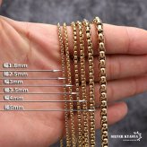 ステンレス ベネチアンチェーンネックレス ゴールド 金 18K GP ボックスチェーンネックレス 幅5タイプ 切れにくい 錆びにくい 金属アレルギー対応