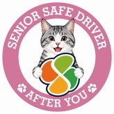 カーサイン 高齢者マーク SENIOR SAFE DRIVER サバ白 ステッカー シール 直径13cm 肉球 日本製 車