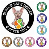 カーサイン 高齢者マーク SENIOR SAFE DRIVER ドンスコイ ステッカー シール 直径13cm 肉球 日本製 車
