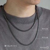 シルバー925 クロスネックレス フラワーネックレス アンティーク ペンダントネックレス ダブル喜平 6面カット 50cm 60cm シルバー 燻し ブラック 十字架 花 個性的 金剛杵 メンズ 男性 金属アレルギー対応