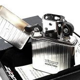 ZIPPO アーマー Lineage 1932 Vertical ジッポ ライター おしゃれ エングレービング サテンシルバー 縦ライン 彫刻 ロゴ かっこいい ギフト メンズ 渋い プレゼント