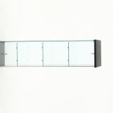 不二貿易 ガラスコレクションケース 幅60cm ワイド 背面ミラー 4段 強化ガラス フィギュアケース 推し活収納 隠しキャスター付き
