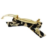ガニー GANNI ヘアアクセサリー リボン バレッタ A6656-943 Eyelet Bow Barrette レディース レオパード 海外正規品
