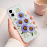 【ほぼ全機種対応スマホケース❁】押し花スマホケース NO.514（パープル）（着日指定不可） 押し花＆レジン iPhone/Xperia/AQUOS/Galaxy他