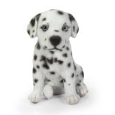 犬の置物 woobia ウービア お座りダルメシアン 子犬 リアル動物オーナメント 高さ12cm 青い瞳 イギリス職人手彩色 玄関 リビング 棚 インテリア 犬好き 誕生日 新築祝い 記念日 お祝い ギフト プレゼント かわいい