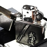 ZIPPO 武士道 刀 ジッポ ライター 和柄 クロームバレル かっこいい メタルエンブレム 日本 アンティーク シルバー 渋い おしゃれ 銀 メンズ プレゼント ギフト