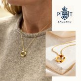 英国製 ハンドメイド 流線形モチーフ ゴールドネックレス レディース 18Kゴールドプレーティング スターリングシルバー 上品 シンプル 大人 女性 彼女 妻 誕生日 記念日 プレゼント ギフト