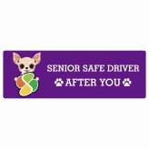 カーサイン 高齢者マーク SENIOR SAFE DRIVER チワックス ステッカー シール 長方形 20x6.7cm 肉球 日本製 車
