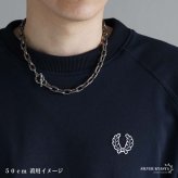 チタン製 軽い あずきチェーンネックレス 長小豆 マンテルネックレス チタンネックレス 幅10mm シルバー 燻し風加工 つけっぱなし メンズ 男性 金属アレルギー対応