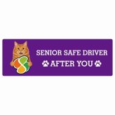 カーサイン 高齢者マーク SENIOR SAFE DRIVER アメリカンボブテイル ステッカー シール 長方形 20x6.7cm 肉球 日本製 車