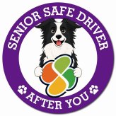 カーサイン 高齢者マーク SENIOR SAFE DRIVER ボーダーコリー マグネット 強力 直径13cm 肉球 日本製 車 ステッカー