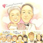 ルビー婚式のギフトに、心に残る似顔絵はいかがでしょうか。相談しながら作れる、あたたかな似顔絵ギフトです。 プレゼント 似顔絵 ルビー婚式 名入れ 手描き 贈り物 ギフト ルビー婚式 金婚式 結婚記念日 両親 家族 夫婦 下書き確認 修正無料 名入れ 似てる 宝物 実績多数 かわいい 結婚40周年 ルビー婚式 記念日 感謝 親孝行 オーダーメイド 節目 ウェディングギフト サプライズ オリジナル