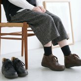 ハンズフリー 立ったまま履ける靴 レディース ショートブーツ 防水 防滑 4E ゆったり 幅広 軽量 脱ぎ履き簡単 レースアップ 紐 楽すぽっ Parade 62916 パレード