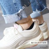 ステンレス チェーンアンクレット 喜平チェーンアンクレット ゴールド シルバー 18KGP シンプルアンクレット 足輪 足首 金属アレルギー対応